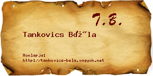 Tankovics Béla névjegykártya