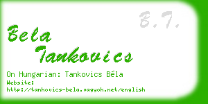 bela tankovics business card