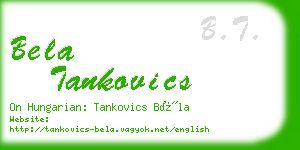 bela tankovics business card